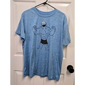 Sesame Street Shirt Mens XL Cookie Monster Muscles Strong Tee Mad Engine